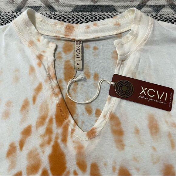 XCVI Tie Dye/Cream & Burnt Orange Top Sz-M NWT! - Picture 2 of 6